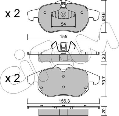 Cifam 822-540-4 - Комплект спирачно феродо, дискови спирачки vvparts.bg