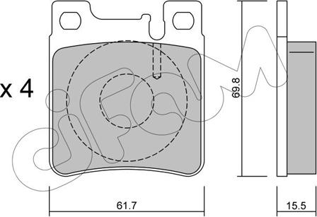 Cifam 822-567-0 - Комплект спирачно феродо, дискови спирачки vvparts.bg