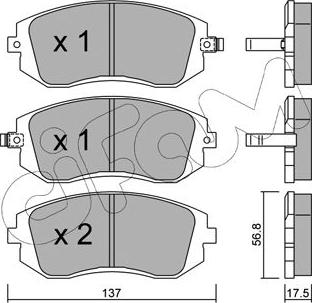 Cifam 822-500-0 - Комплект спирачно феродо, дискови спирачки vvparts.bg