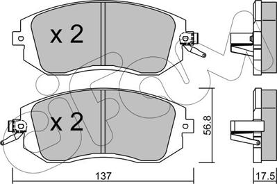 Cifam 822-500-1 - Комплект спирачно феродо, дискови спирачки vvparts.bg