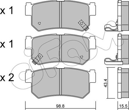 Cifam 822-519-0 - Комплект спирачно феродо, дискови спирачки vvparts.bg