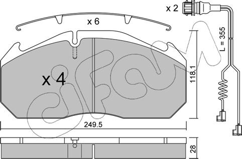 Cifam 822-586-4K - Комплект спирачно феродо, дискови спирачки vvparts.bg