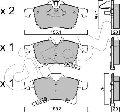 Cifam 822-539-0 - Комплект спирачно феродо, дискови спирачки vvparts.bg