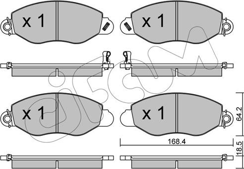 Cifam 822-536-0 - Комплект спирачно феродо, дискови спирачки vvparts.bg