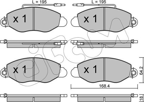 Cifam 822-536-1 - Комплект спирачно феродо, дискови спирачки vvparts.bg