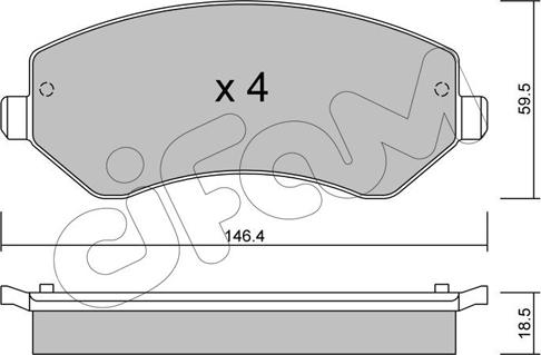 Cifam 822-524-0 - Комплект спирачно феродо, дискови спирачки vvparts.bg