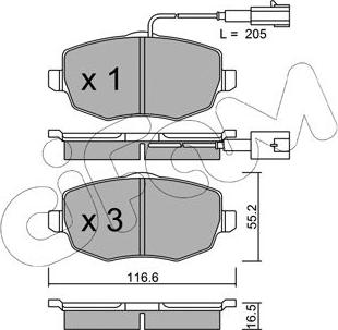 Cifam 822-528-1 - Комплект спирачно феродо, дискови спирачки vvparts.bg