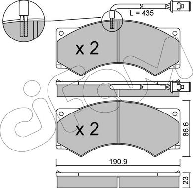 Cifam 822-579-1 - Комплект спирачно феродо, дискови спирачки vvparts.bg