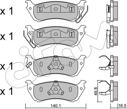 Cifam 822-570-0 - Комплект спирачно феродо, дискови спирачки vvparts.bg