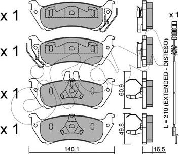 Cifam 822-570-1K - Комплект спирачно феродо, дискови спирачки vvparts.bg