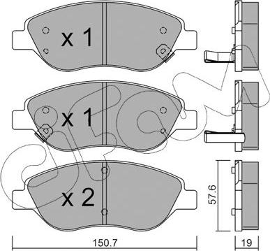 Cifam 822-577-2 - Комплект спирачно феродо, дискови спирачки vvparts.bg