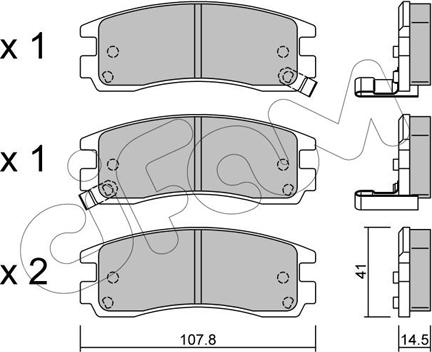 Cifam 822-697-0 - Комплект спирачно феродо, дискови спирачки vvparts.bg