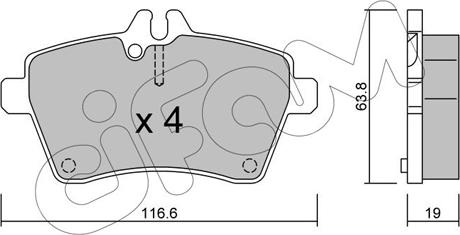 Cifam 822-646-0 - Комплект спирачно феродо, дискови спирачки vvparts.bg