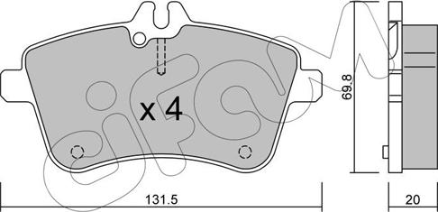 Cifam 822-647-0 - Комплект спирачно феродо, дискови спирачки vvparts.bg