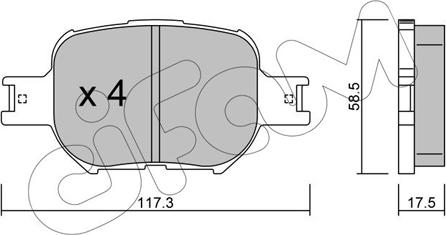 Cifam 822-614-0 - Комплект спирачно феродо, дискови спирачки vvparts.bg