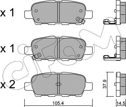 Cifam 822-612-0 - Комплект спирачно феродо, дискови спирачки vvparts.bg