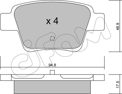 Cifam 822-639-0 - Комплект спирачно феродо, дискови спирачки vvparts.bg