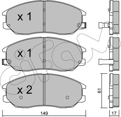 Cifam 822-633-0 - Комплект спирачно феродо, дискови спирачки vvparts.bg