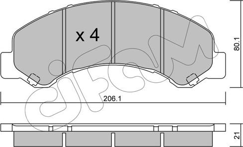 Cifam 822-621-0 - Комплект спирачно феродо, дискови спирачки vvparts.bg