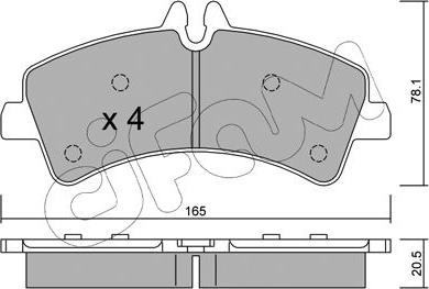 Cifam 822-674-0 - Комплект спирачно феродо, дискови спирачки vvparts.bg