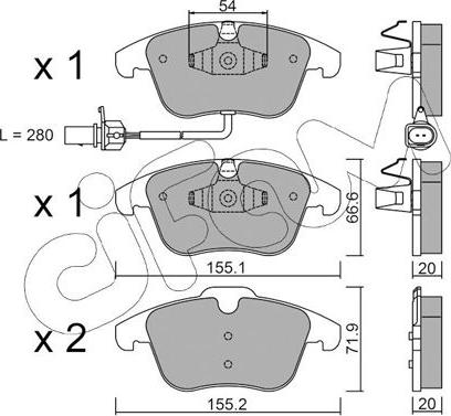 Cifam 822-675-2 - Комплект спирачно феродо, дискови спирачки vvparts.bg