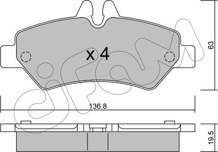 Cifam 822-672-0 - Комплект спирачно феродо, дискови спирачки vvparts.bg