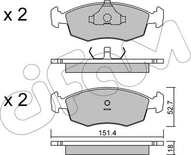 Cifam 822-094-2 - Комплект спирачно феродо, дискови спирачки vvparts.bg