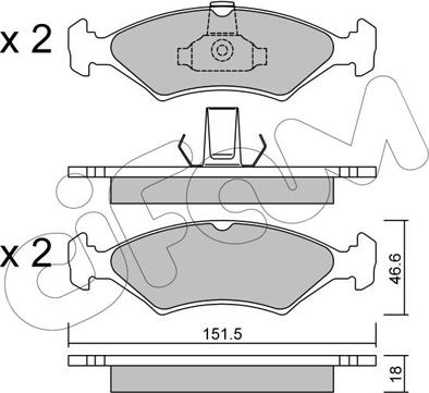 Cifam 822-093-0 - Комплект спирачно феродо, дискови спирачки vvparts.bg