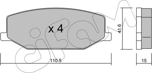 Cifam 822-097-0 - Комплект спирачно феродо, дискови спирачки vvparts.bg