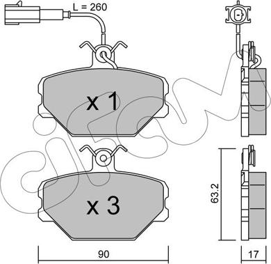 Cifam 822-059-0 - Комплект спирачно феродо, дискови спирачки vvparts.bg