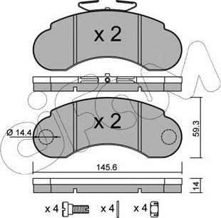 Cifam 822-055-1 - Комплект спирачно феродо, дискови спирачки vvparts.bg