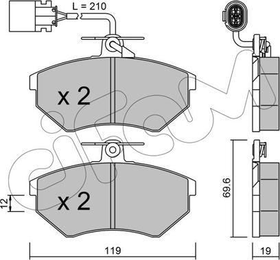 Cifam 822-050-1 - Комплект спирачно феродо, дискови спирачки vvparts.bg