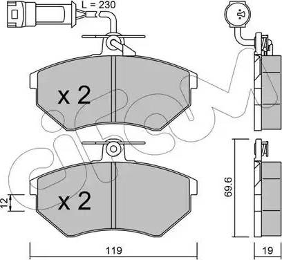 Cifam 822-050-3 - Комплект спирачно феродо, дискови спирачки vvparts.bg