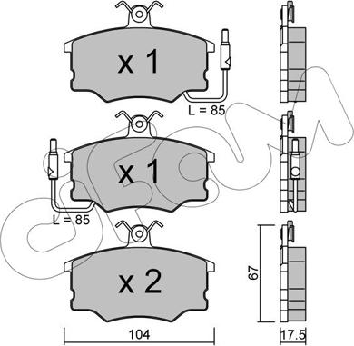 Cifam 822-053-0 - Комплект спирачно феродо, дискови спирачки vvparts.bg