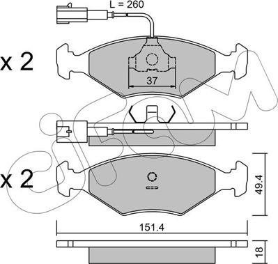 Cifam 822-057-1 - Комплект спирачно феродо, дискови спирачки vvparts.bg