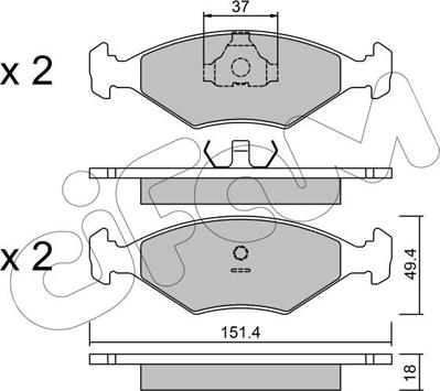 Cifam 822-057-2 - Комплект спирачно феродо, дискови спирачки vvparts.bg