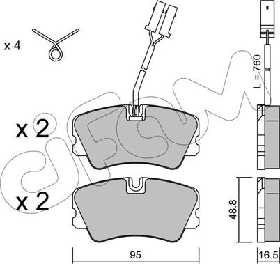 Cifam 822-065-0 - Комплект спирачно феродо, дискови спирачки vvparts.bg