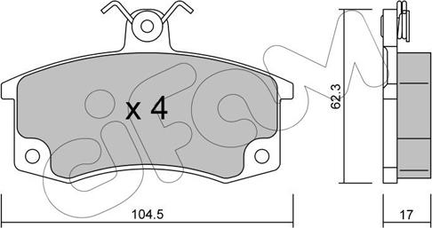 Cifam 822-062-0 - Комплект спирачно феродо, дискови спирачки vvparts.bg