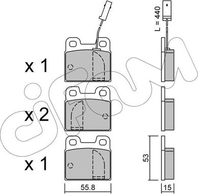 Cifam 822-009-2 - Комплект спирачно феродо, дискови спирачки vvparts.bg