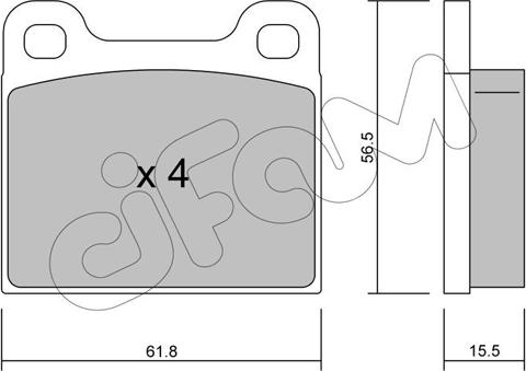 Cifam 822-003-4 - Комплект спирачно феродо, дискови спирачки vvparts.bg