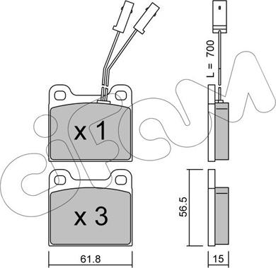 Cifam 822-003-1 - Комплект спирачно феродо, дискови спирачки vvparts.bg