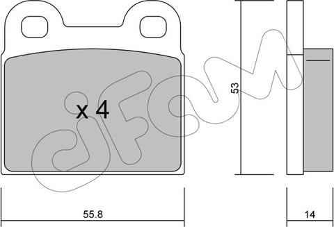 Cifam 822-002-0 - Комплект спирачно феродо, дискови спирачки vvparts.bg