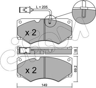 Cifam 822-014-3 - Комплект спирачно феродо, дискови спирачки vvparts.bg