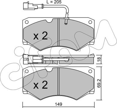 Cifam 822-014-7 - Комплект спирачно феродо, дискови спирачки vvparts.bg
