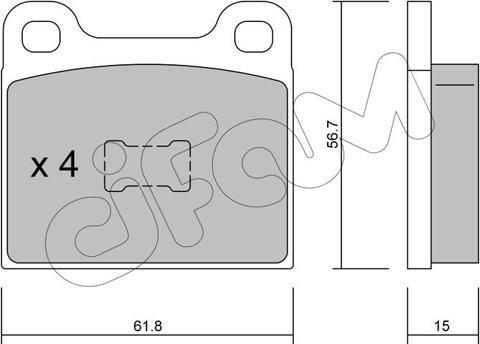 Cifam 822-010-0 - Комплект спирачно феродо, дискови спирачки vvparts.bg