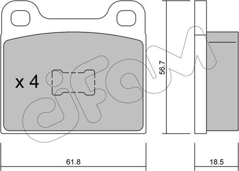 Cifam 822-010-1 - Комплект спирачно феродо, дискови спирачки vvparts.bg