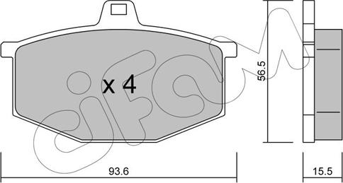 Cifam 822-012-0 - Комплект спирачно феродо, дискови спирачки vvparts.bg