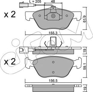 Cifam 822-083-0 - Комплект спирачно феродо, дискови спирачки vvparts.bg