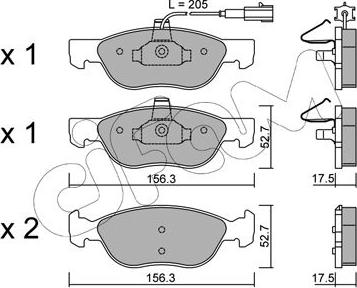 Cifam 822-082-0 - Комплект спирачно феродо, дискови спирачки vvparts.bg