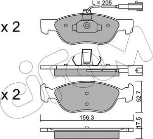 Cifam 822-082-1 - Комплект спирачно феродо, дискови спирачки vvparts.bg